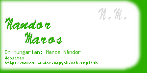 nandor maros business card